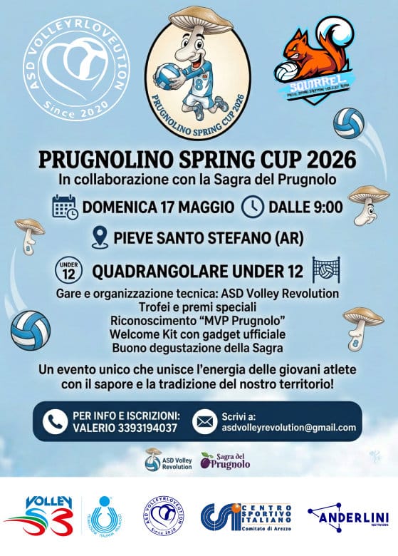 Pieve Santo Stefano, arriva la “Prugnolino Spring Cup”: volley Under 12 protagonista il 17 maggio