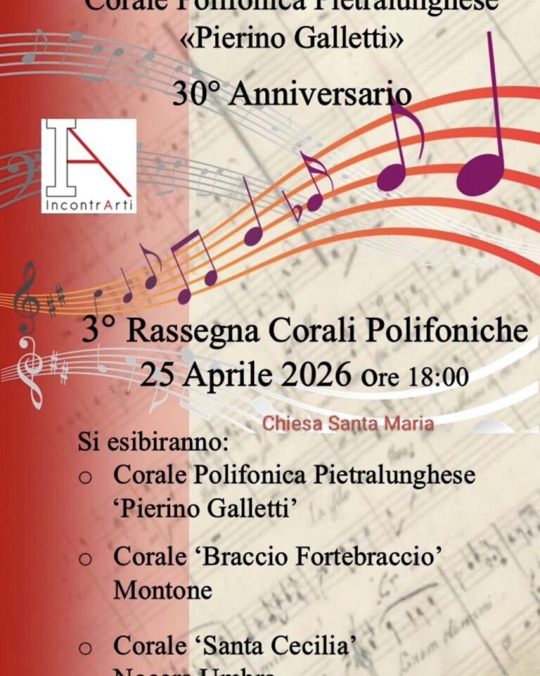 Pietralunga celebra 30 anni di musica: torna la Rassegna delle Corali Polifoniche