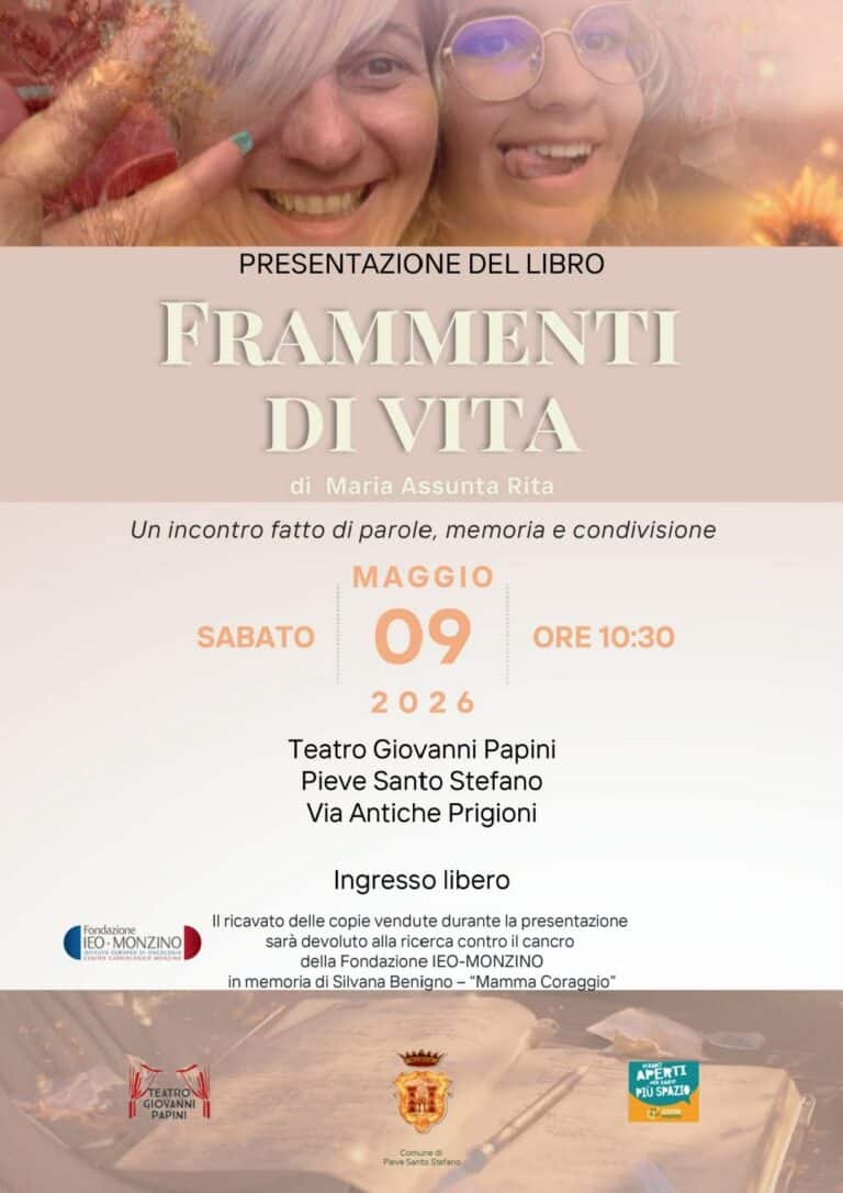 Pieve Santo Stefano, “Frammenti di vita”: presentazione del libro il 9 maggio
