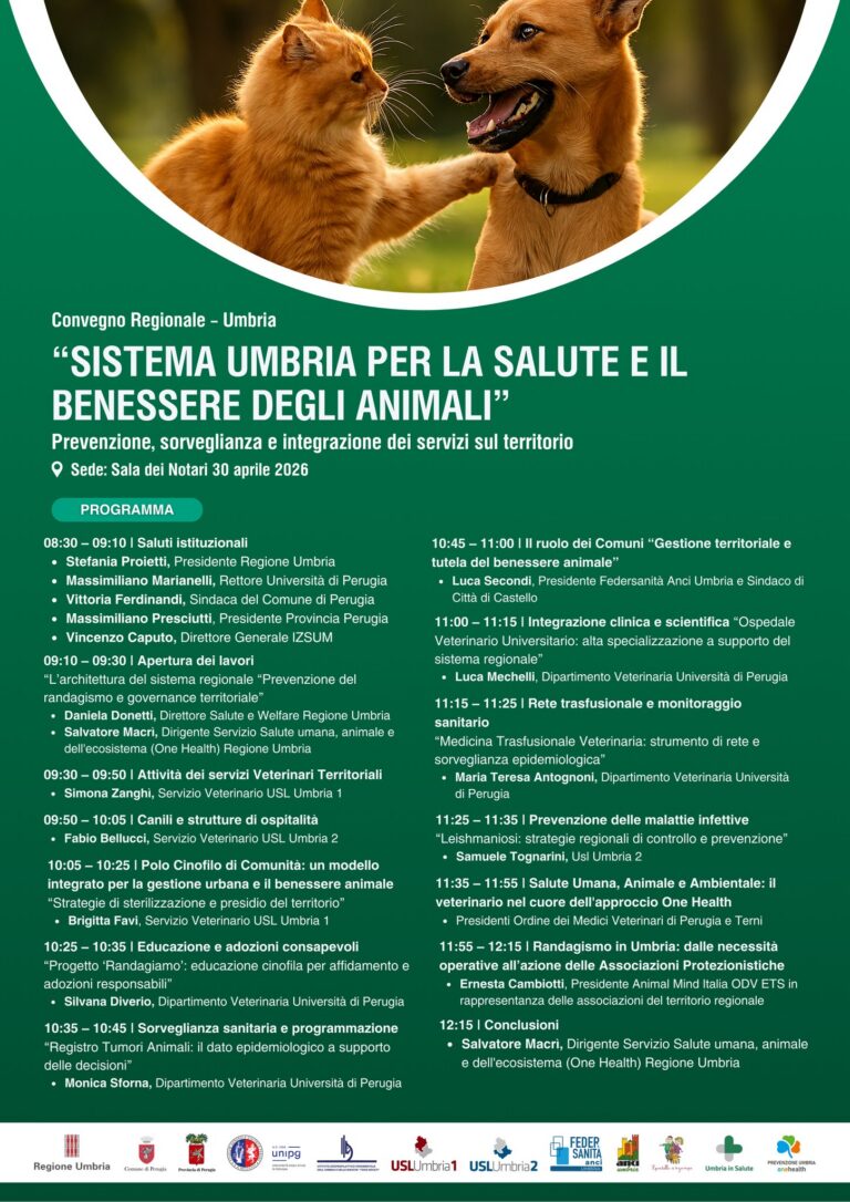 A Perugia il convegno regionale sul benessere animale