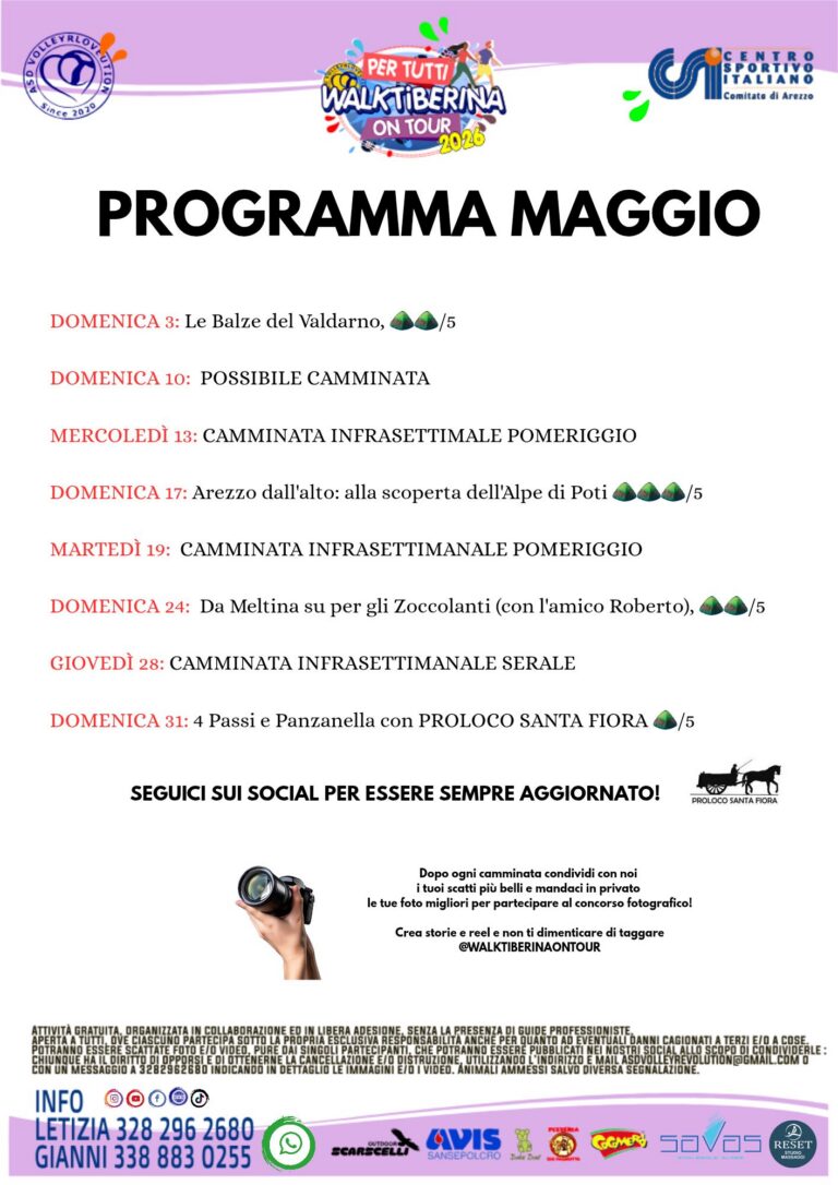 WalkTiberina On Tour 2026: a maggio un calendario ricco di camminate tra natura e territorio