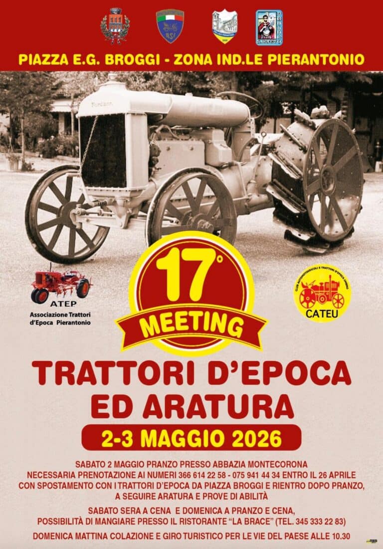 Pierantonio, torna il Meeting dei Trattori d’Epoca: due giorni tra tradizione e passione