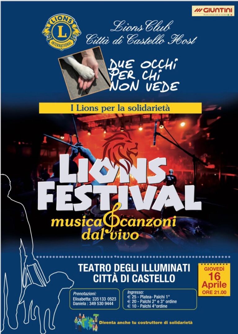Lions Festival al Teatro degli Illuminati: musica e solidarietà per “Due occhi per chi non vede”