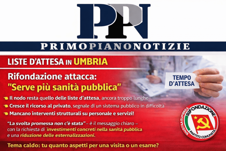 Sanità regionale e liste d’attesa, Rifondazione Comunista Alto Tevere: “Serve una vera svolta pubblica”
