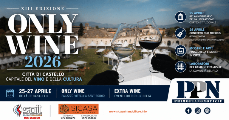 Città di Castello capitale del gusto e della cultura: torna Only Wine, weekend di eventi diffusi