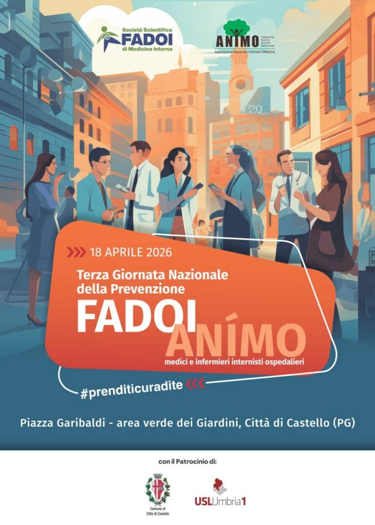 Giornata della Prevenzione FADOI-ANÍMO: visite gratuite il 18 aprile a Città di Castello