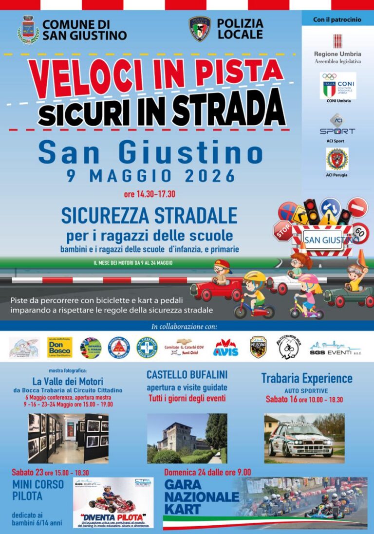 San Giustino, sicurezza stradale: presentazione della quarta edizione di “Veloci in Pista, Sicuri in Strada”