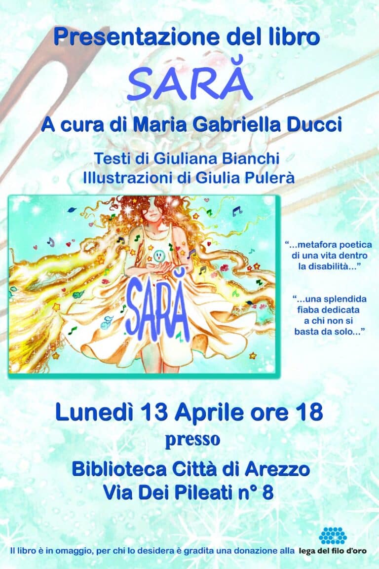 Presentazione del libro “Sarà “dedicato a Sara Viviani: lunedì 13 aprile nella sala conferenze della Biblioteca di Arezzo