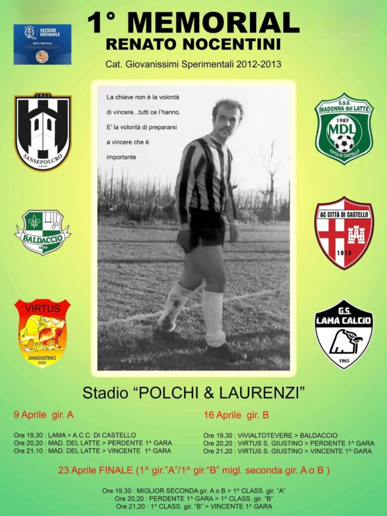 Lama Calcio, nasce il Memorial Renato Nocentini: torneo giovanile nel segno della passione