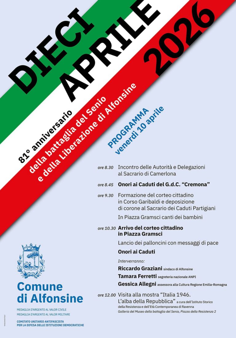 Città di Castello ad Alfonsine per l’81° anniversario della Battaglia del Senio