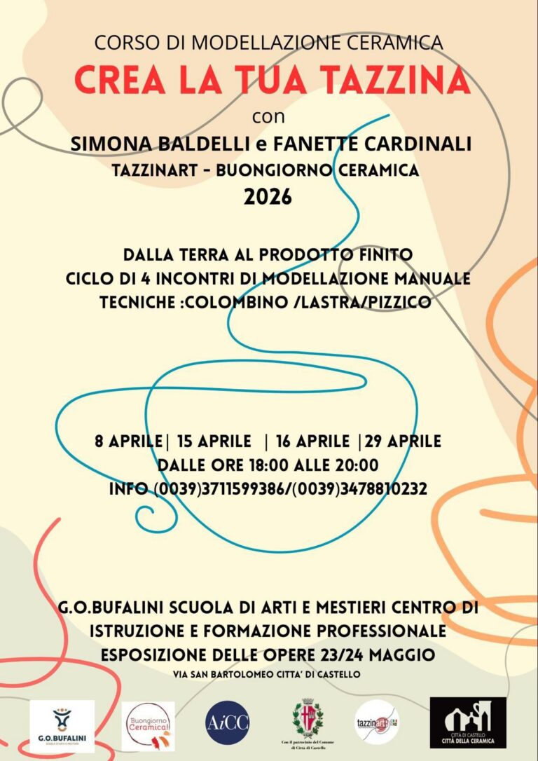 Alla Bufalini il corso “Crea la tua tazzina”: la ceramica diventa esperienza creativa
