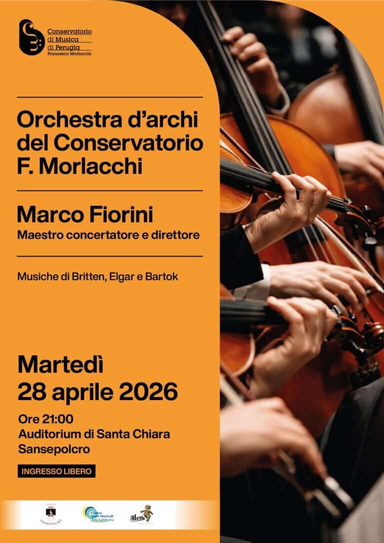Sansepolcro, concerto d’archi del Conservatorio di Perugia: debutto all’Auditorium Santa Chiara