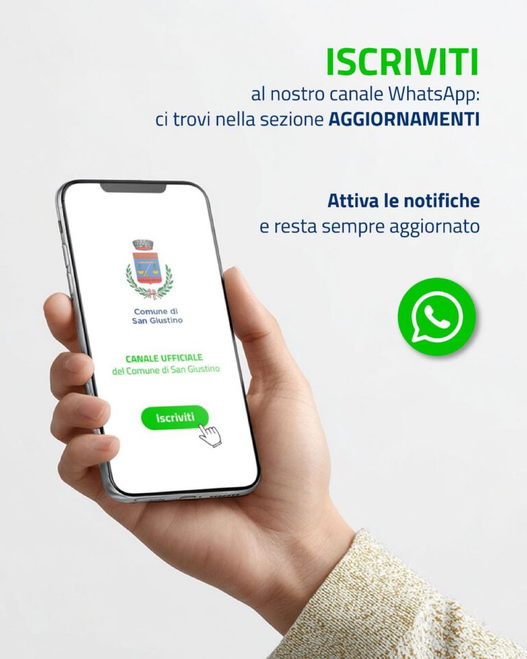 San Giustino, attivo il canale WhatsApp del Comune: informazioni in tempo reale