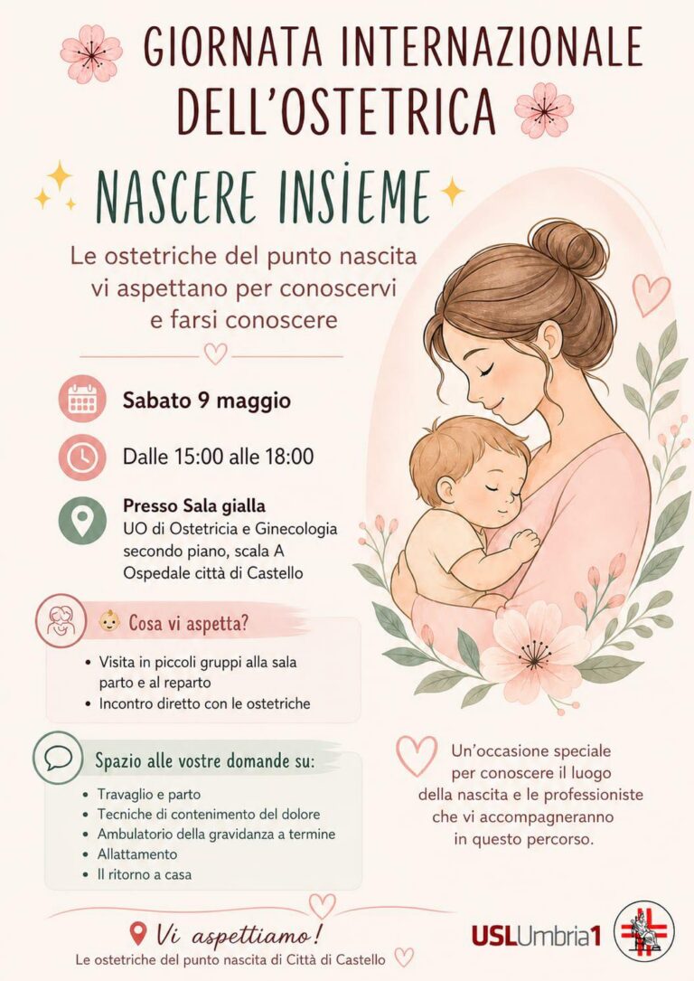 “Nascere insieme”: a Città di Castello un pomeriggio per conoscere da vicino il punto nascita