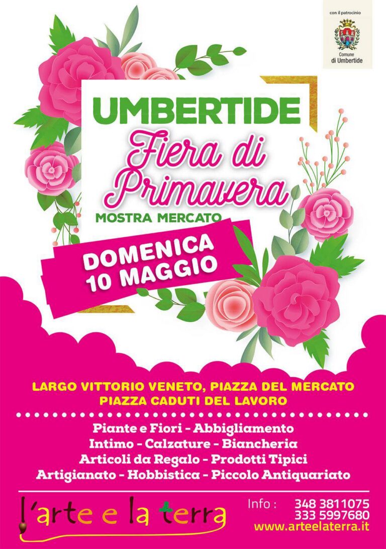 Umbertide in fiore: torna la Fiera di Primavera tra colori, profumi e shopping