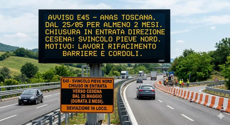 Pieve Nord chiuso in entrata verso Cesena: al via lavori ANAS per almeno due mesi