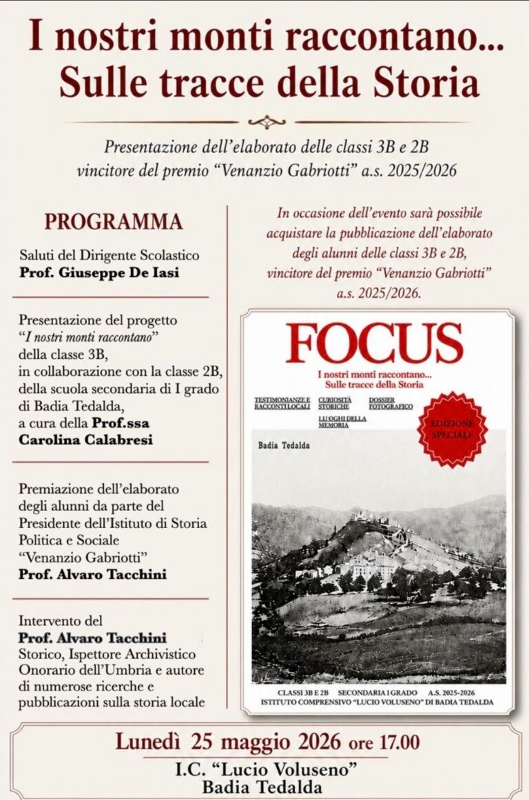 “I nostri monti raccontano”: gli studenti di Badia Tedalda premiati per un progetto di ricerca tra storia e memoria locale