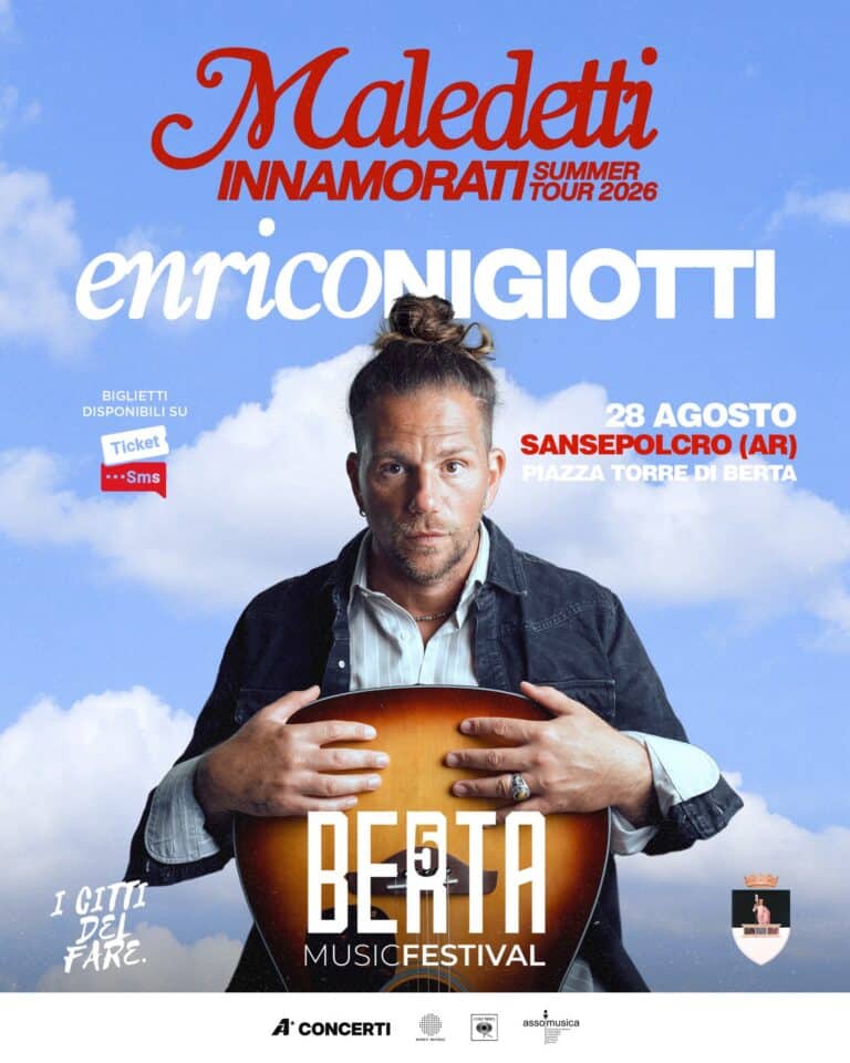 Enrico Nigiotti apre il Berta Music Festival 2026: il 28 agosto concerto in Piazza Torre di Berta
