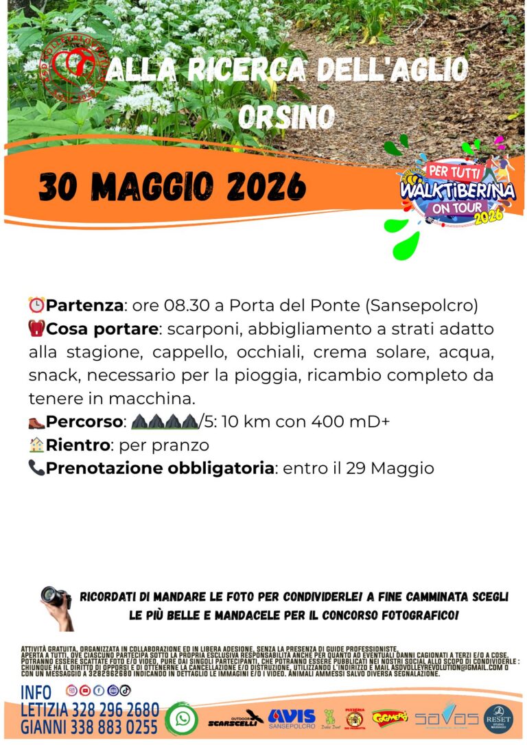 “Alla ricerca dell’aglio orsino”: il 30 maggio torna la camminata tra natura e sapori dell’Alta Valtiberina