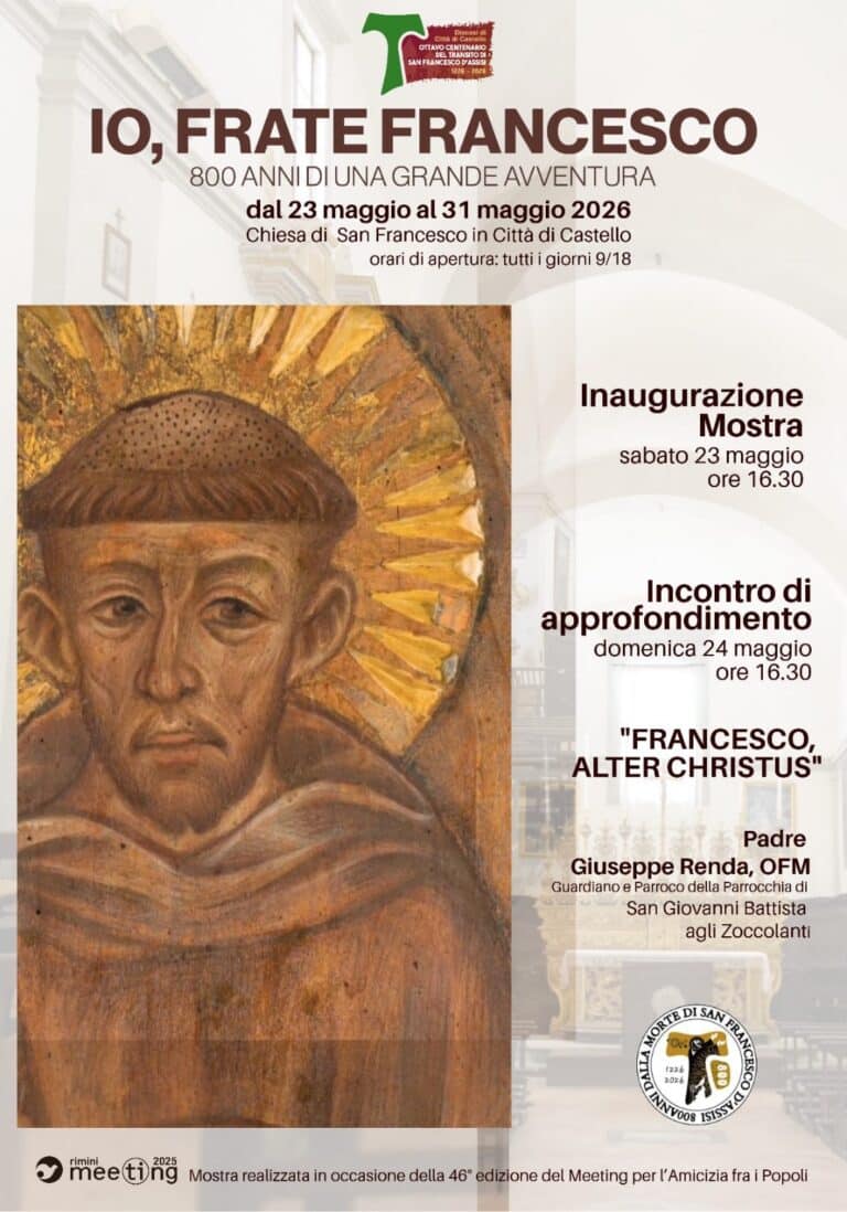 Dal 23 al 31 maggio a Città di Castello la mostra “Io, Frate Francesco” nella chiesa di San Francesco
