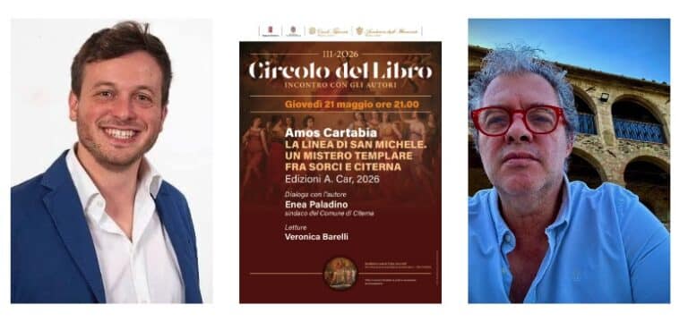 Circolo del Libro, Amos Cartabia protagonista del quarto appuntamento: a Città di Castello “La linea di San Michele – Un mistero templare fra Sorci e Citerna”