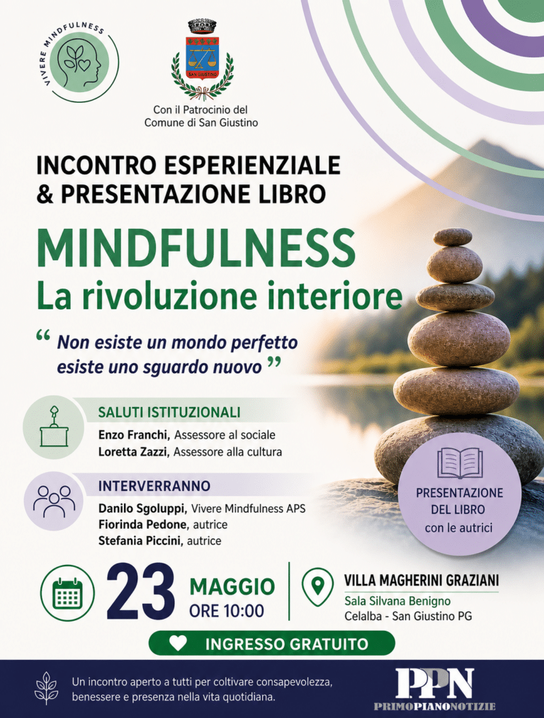 Mindfulness: a San Giustino un incontro esperienziale e la presentazione del libro “La rivoluzione interiore”
