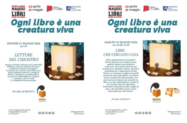 “Maggio dei Libri”, doppio appuntamento in biblioteca tra lettura silenziosa e scambio gratuito di volumi