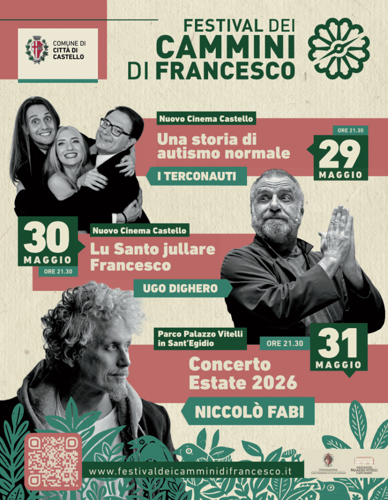 Tra teatro e musica, Città di Castello accoglie il gran finale del Festival dei Cammini di Francesco