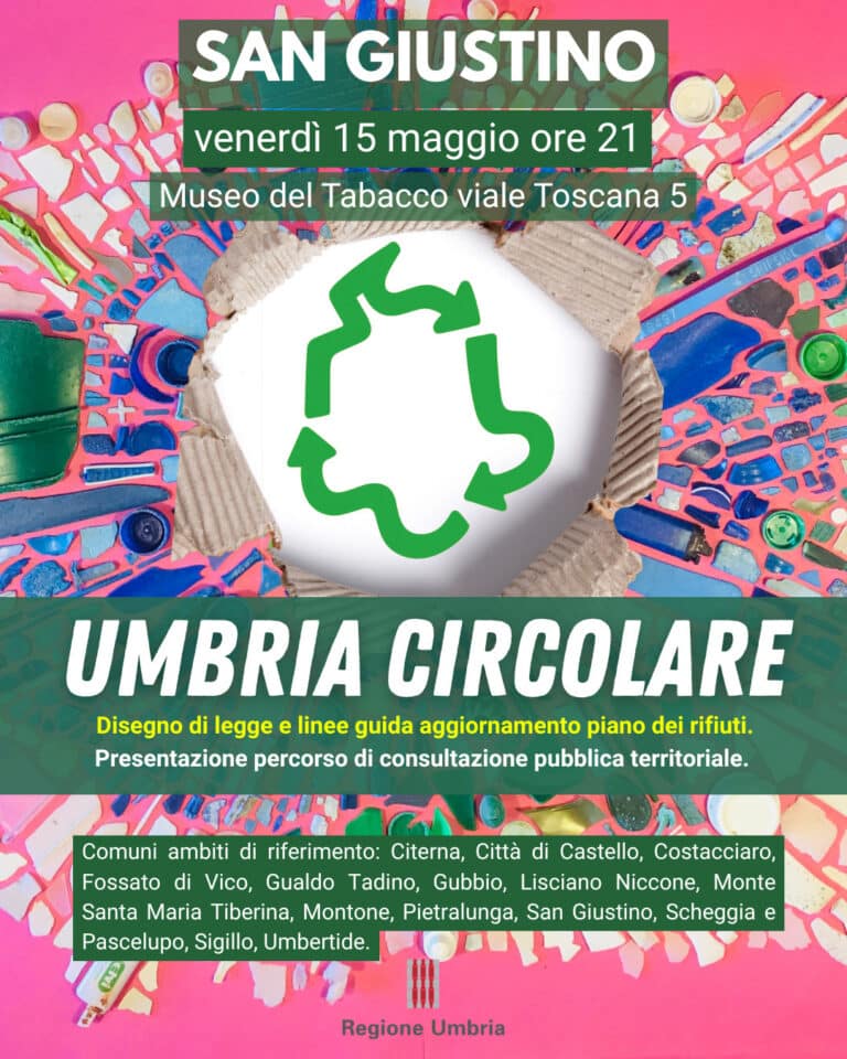 Rifiuti ed economia circolare, San Giustino apre il confronto sul futuro dell’Umbria