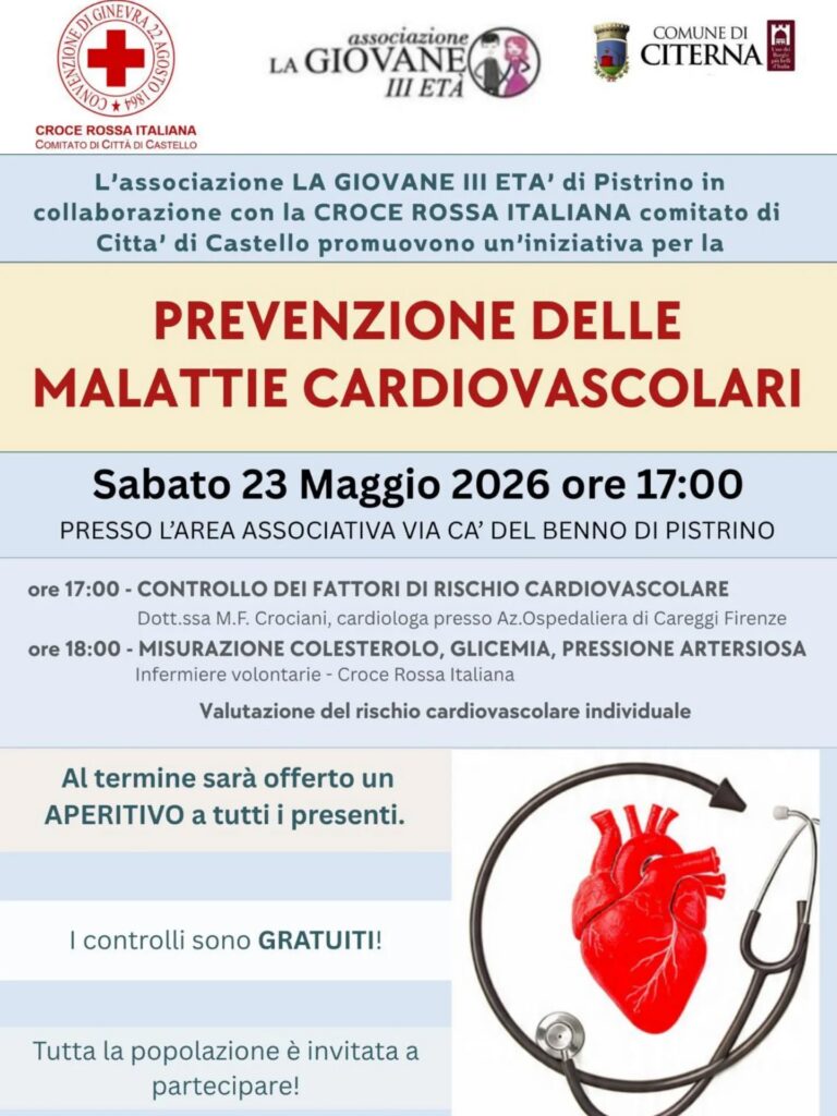 Pistrino, giornata dedicata alla prevenzione cardiovascolare: controlli gratuiti e consulenze al CVA