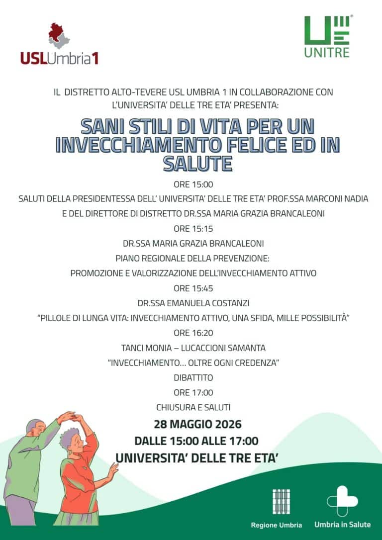 Unitre Città di Castello chiude l’Anno Accademico parlando di salute e invecchiamento attivo