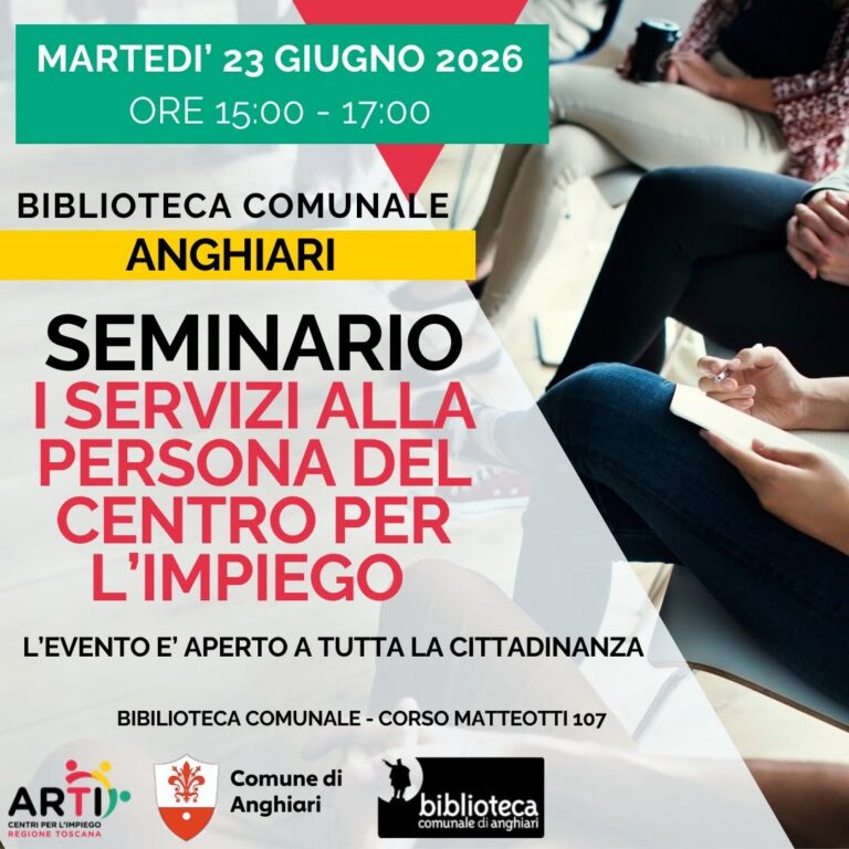 Anghiari, seminario sui servizi del Centro per l’Impiego: appuntamento aperto a tutta la cittadinanza
