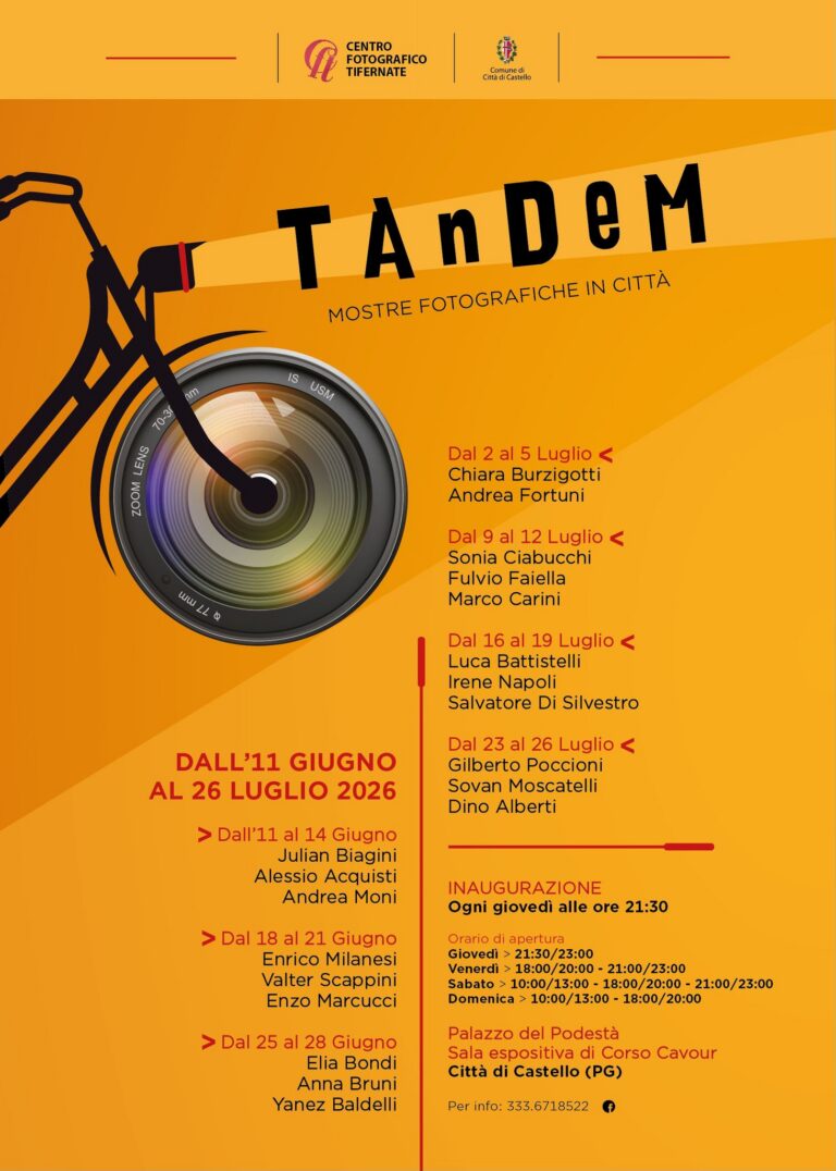 Tandem 2026, la fotografia dei soci del Centro Fotografico Tifernate torna protagonista dell’estate tifernate