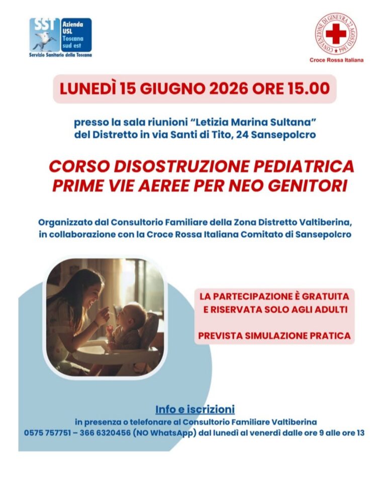 Sansepolcro, corso gratuito di disostruzione pediatrica per neo genitori e famiglie