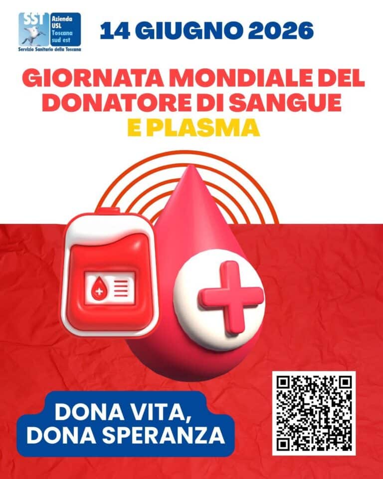 Giornata mondiale del donatore di sangue: crescono i nuovi donatori nella Asl Toscana Sud Est
