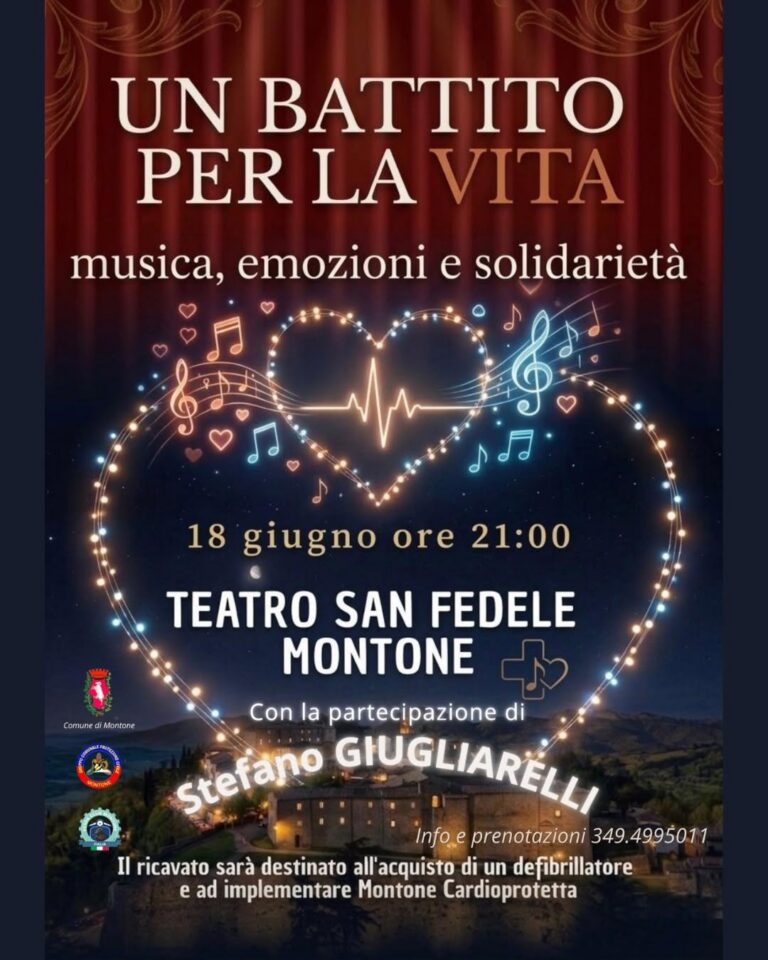 Un battito per la vita: a Montone una serata di musica e solidarietà per acquistare un nuovo defibrillatore