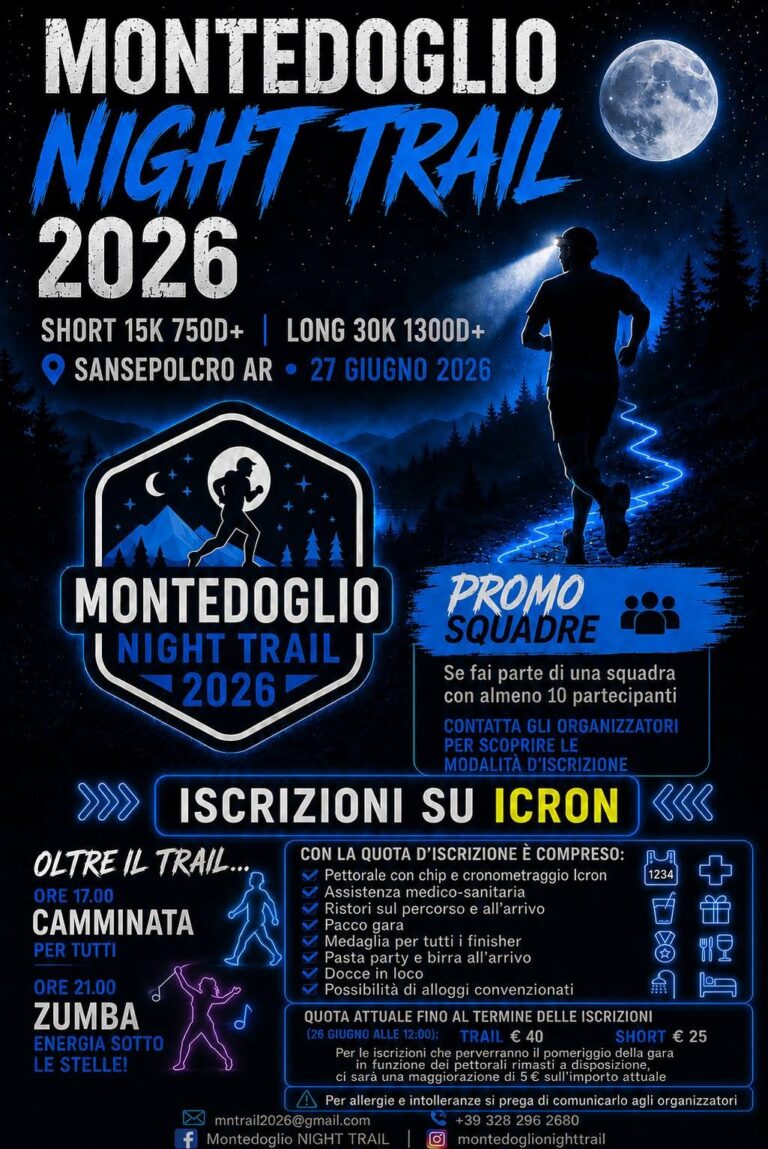 Montedoglio Night Trail, torna la corsa sotto le stelle attorno al lago: appuntamento il 27 giugno