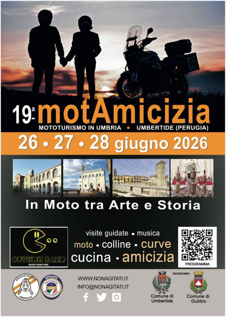 MotAmicizia torna a Umbertide: tre giorni tra moto, paesaggi e amicizia