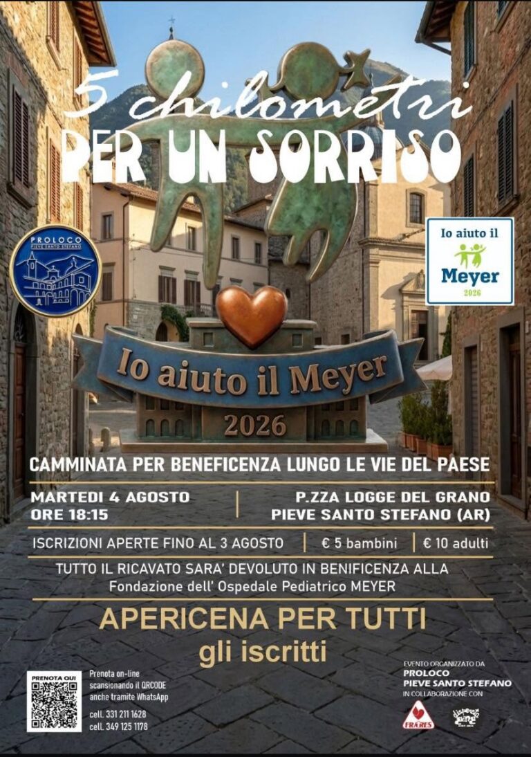 “5 chilometri per un sorriso”: a Pieve Santo Stefano torna la camminata solidale per il Meyer
