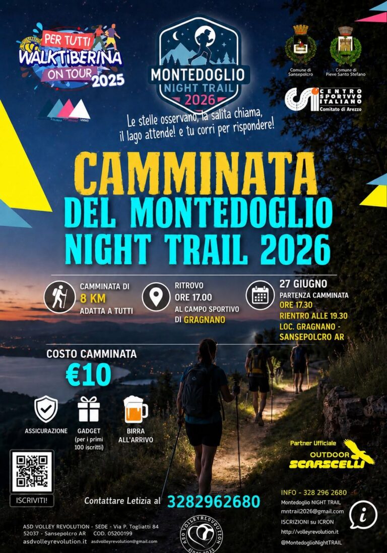 Montedoglio Night Trail 2026, arriva anche la camminata aperta a tutti
