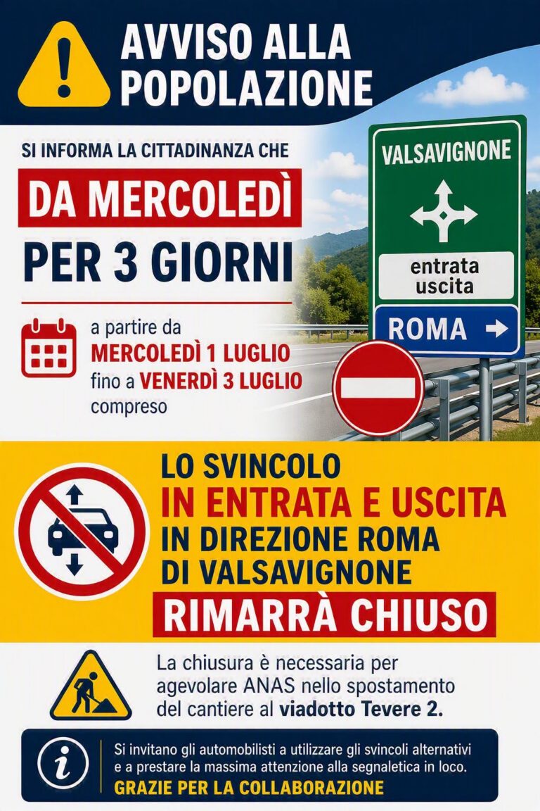 E45, chiuso per tre giorni lo svincolo di Valsavignone in direzione Roma