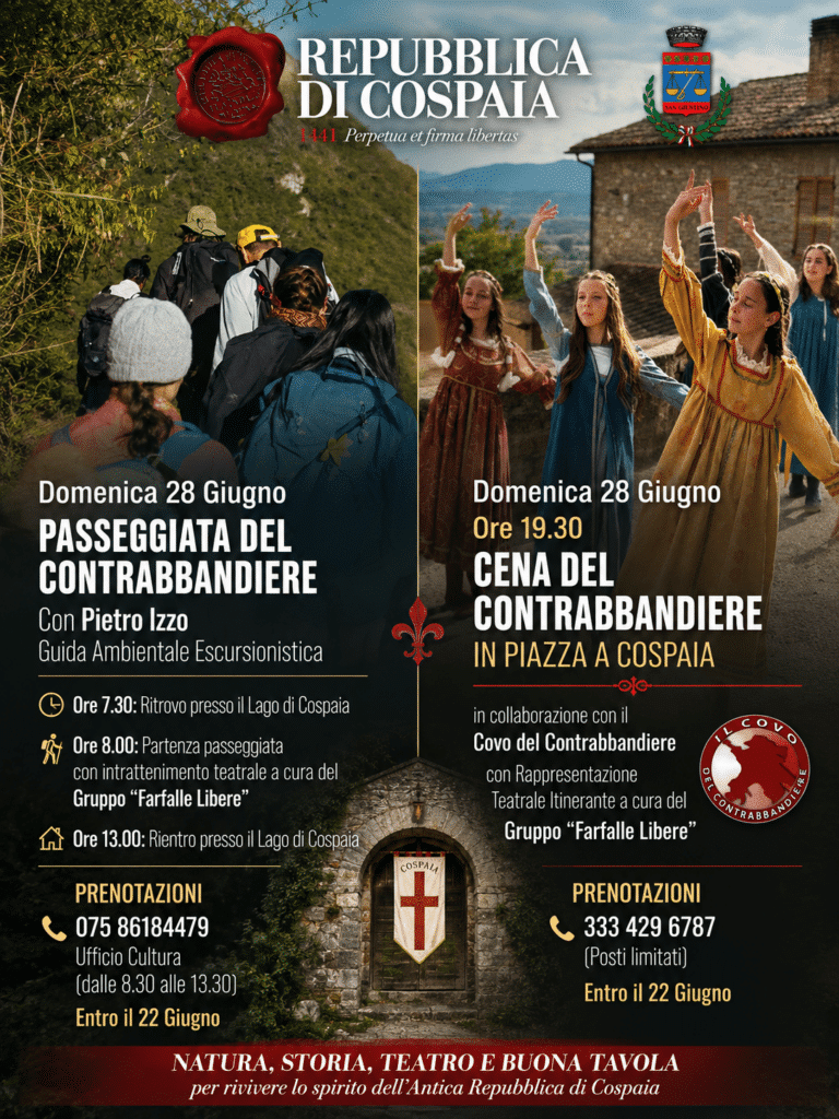 Cospaia torna ai tempi del contrabbando: passeggiata all’alba e cena spettacolo il 28 giugno
