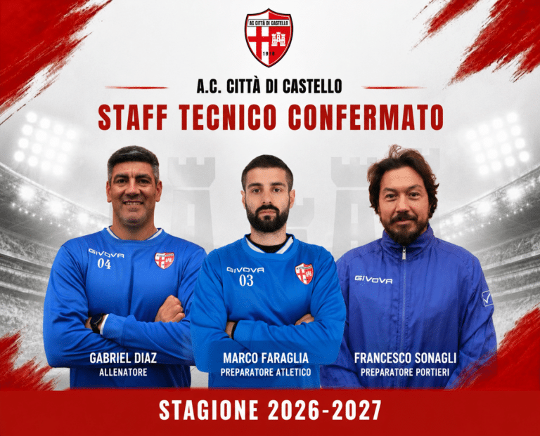 Città di Castello, avanti con Gabriel Diaz: confermato il tecnico biancorosso