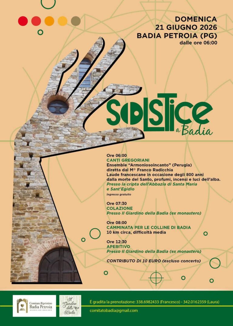 Solstizio d’estate alla Badia Petroia: melodie, colazione e camminata all’alba del 21 giugno