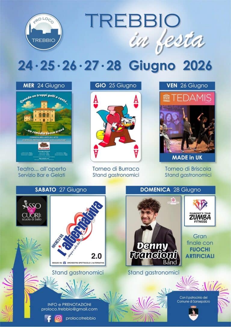 Trebbio in Festa, cinque giorni di musica, tradizioni e convivialità nel cuore della Valtiberina