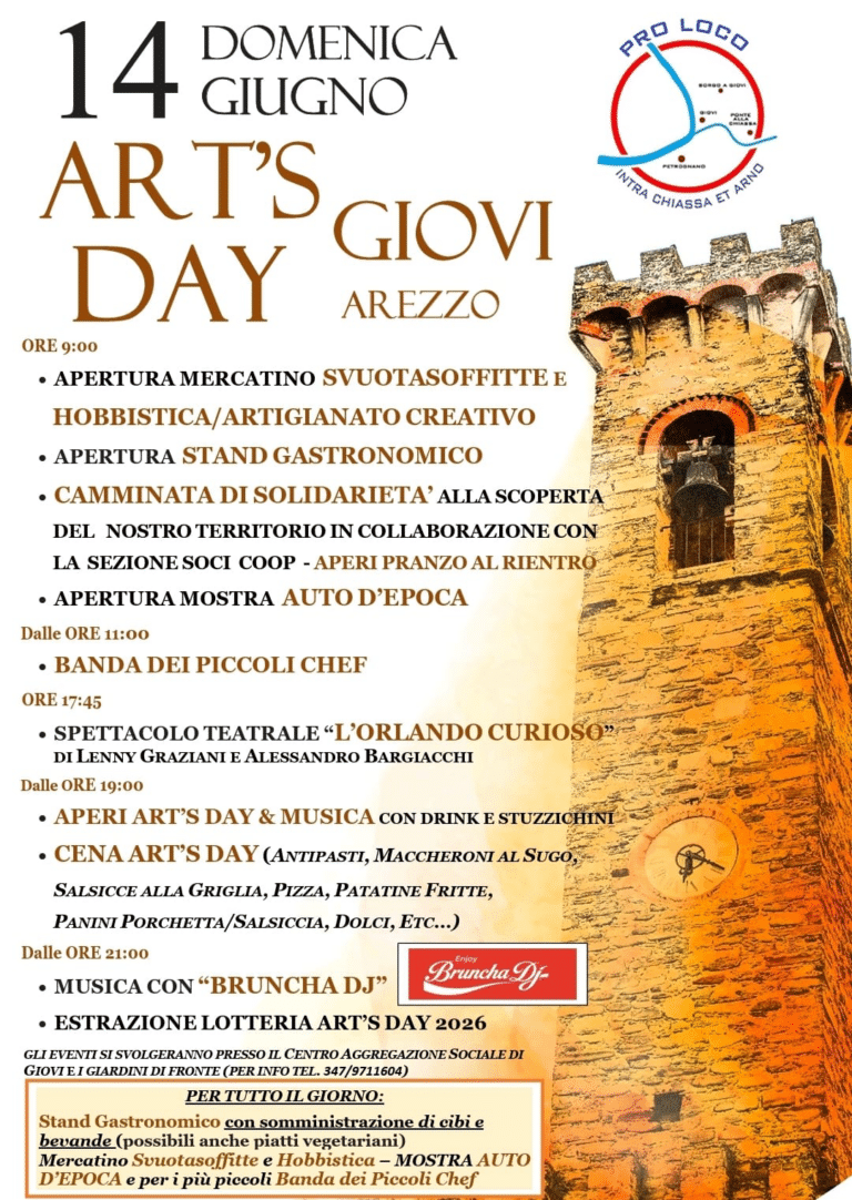 Giovi si prepara all’Art’s Day: due giorni tra memoria, musica, spettacoli e sapori del territorio