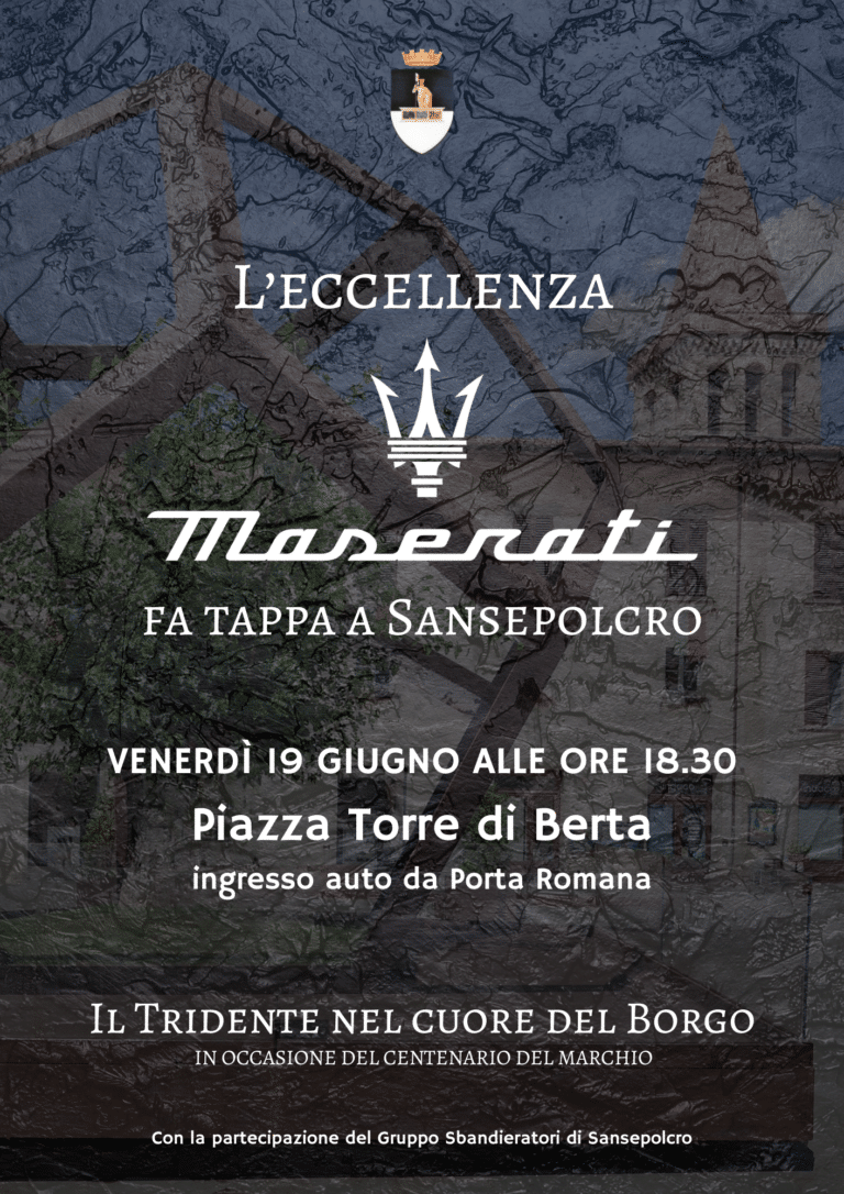 Maserati sceglie Sansepolcro: il 19 giugno il Tridente arriva nel cuore della città