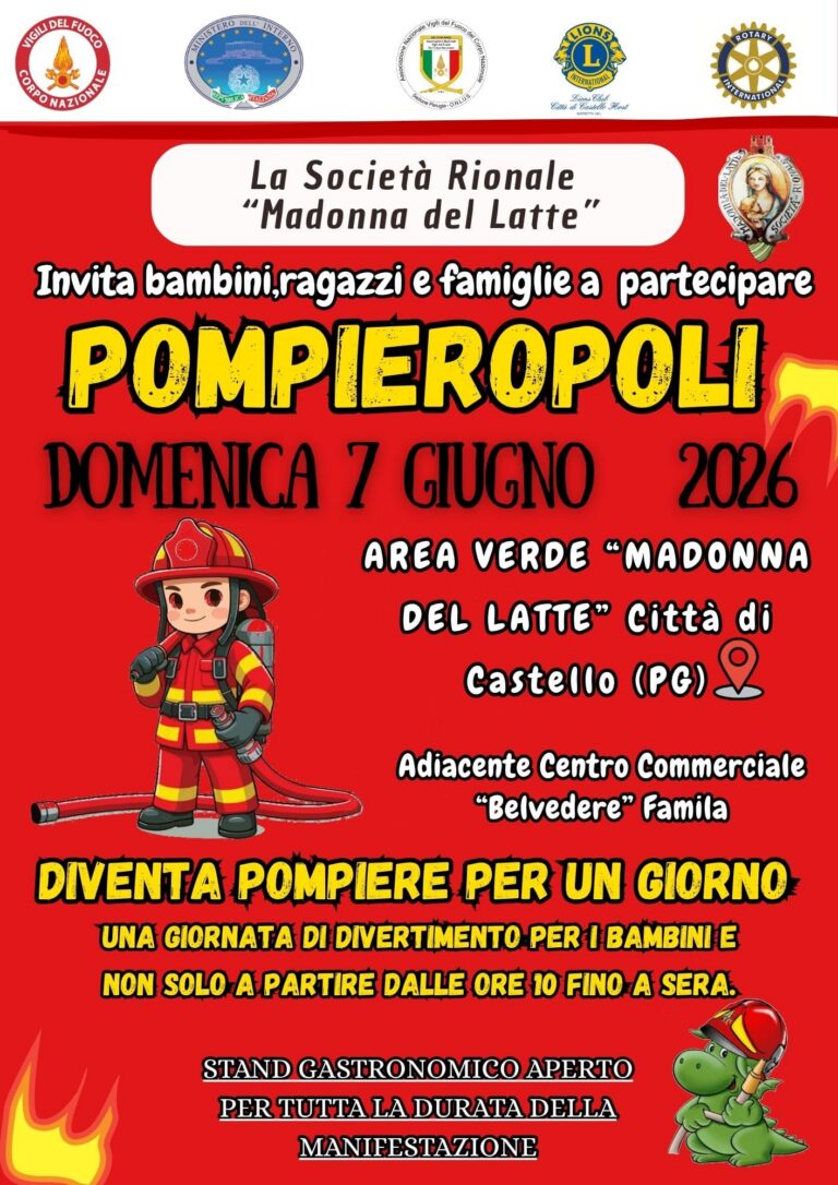 Pompieropoli, una domenica da eroi per i più piccoli al parco Madonna del Latte