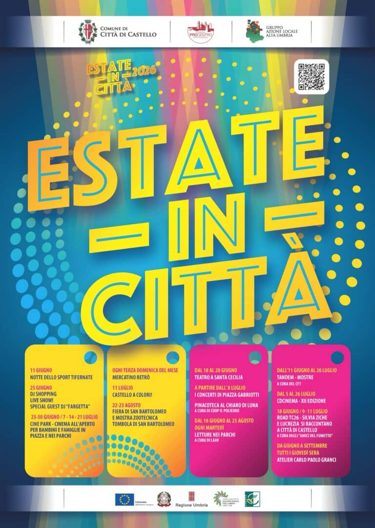 Estate in città 2026: cento appuntamenti tra sport, cultura, musica e spettacoli per animare Città di Castello
