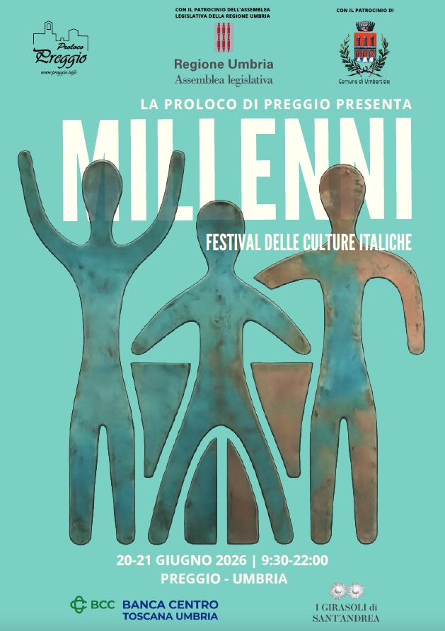 Preggio riscopre le sue radici: nasce “Millenni”, il festival che racconta l’incontro tra Etruschi e Umbri